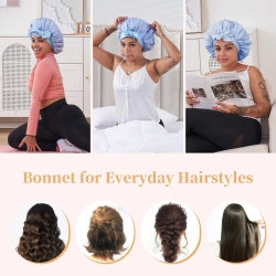 Silk Satin Hair Bonnet – Night Cap for Curly & Natural Hair