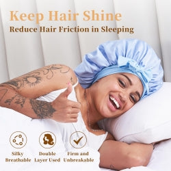 Silk Satin Hair Bonnet – Night Cap for Curly & Natural Hair